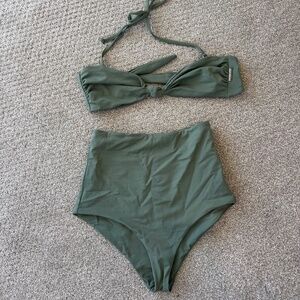 Original Marahoffman Bandeau Bikini W/ High Waisted Bottoms